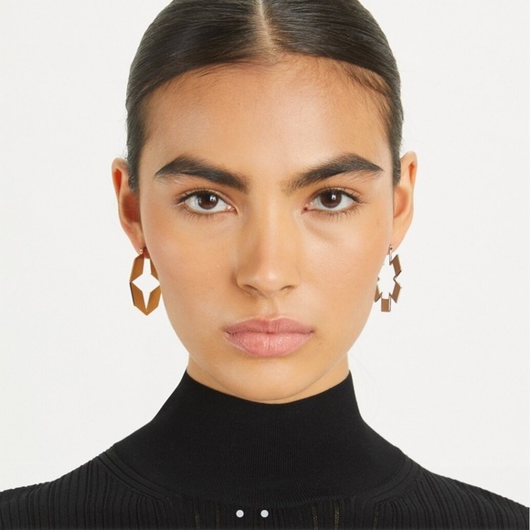 Tory Burch Kira Clover Hoop Earring - Silver/Gold - Picture 6 of 6